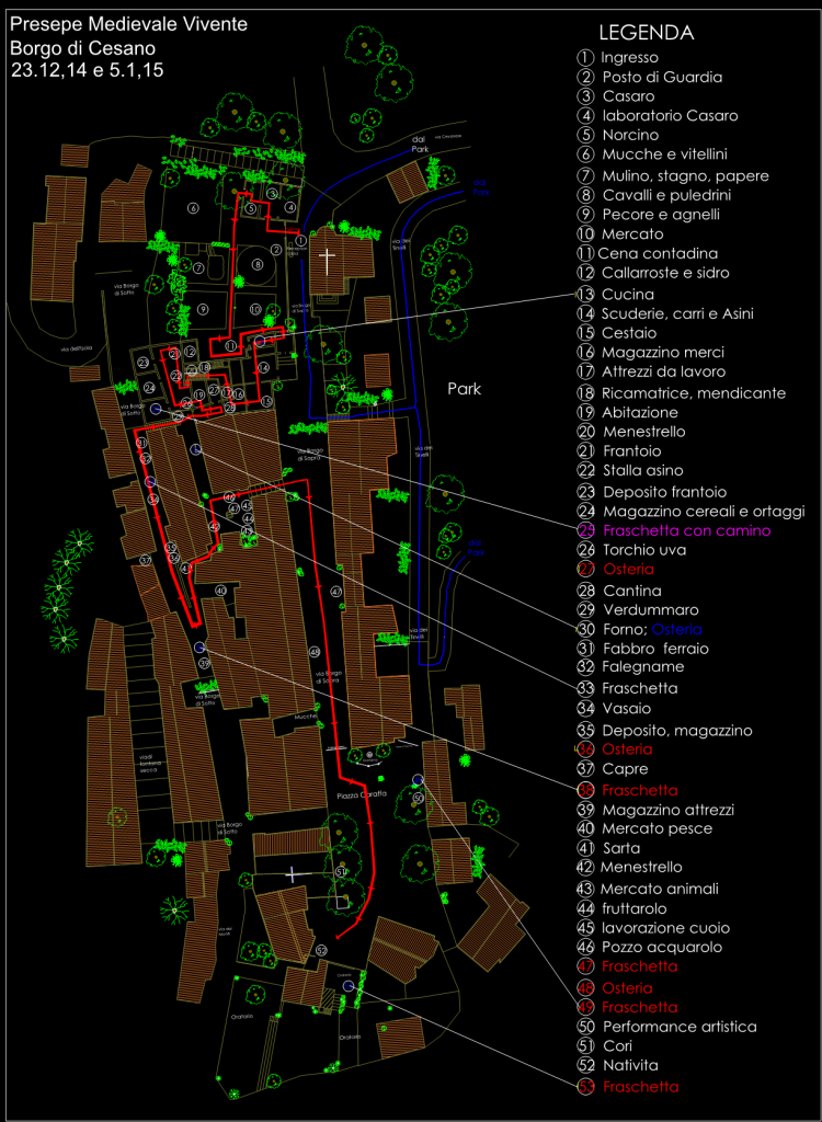 planimetrie presepe cesano legenda
