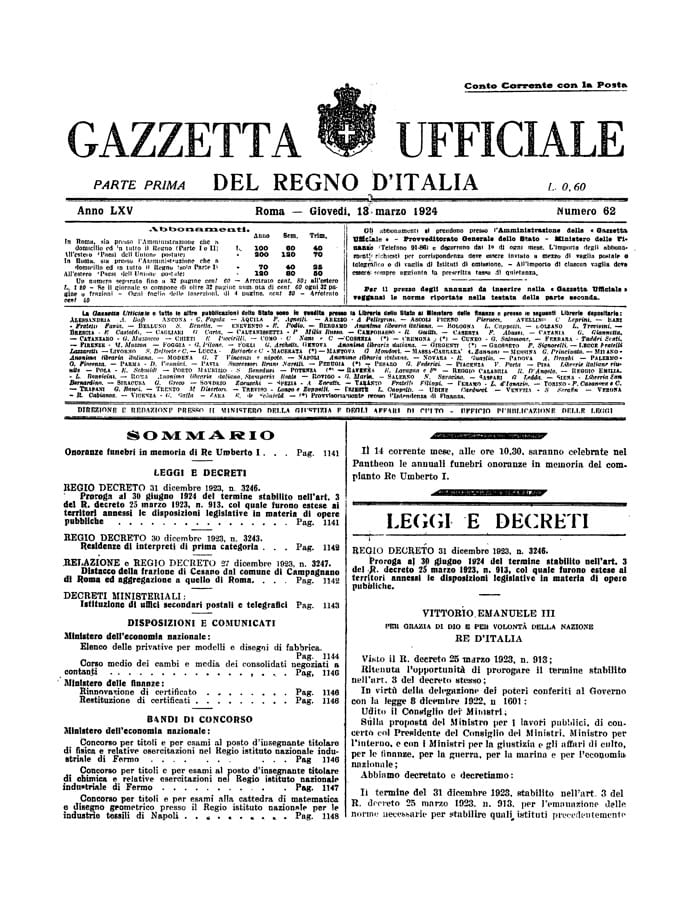 Un secolo fa...