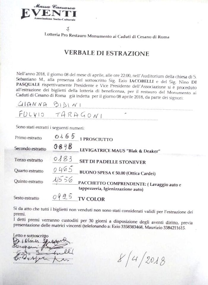 Numeri premiati