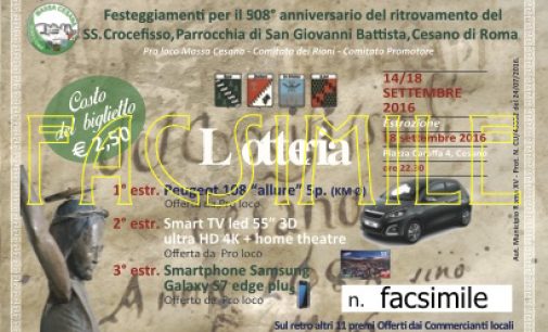 Lotteria Ss. Crocifisso 2016: numeri estratti